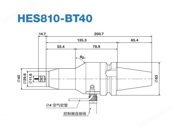 CNC加工中心BT40增速刀柄.jpg nakanishi中西电主轴增速器HES810-BT40